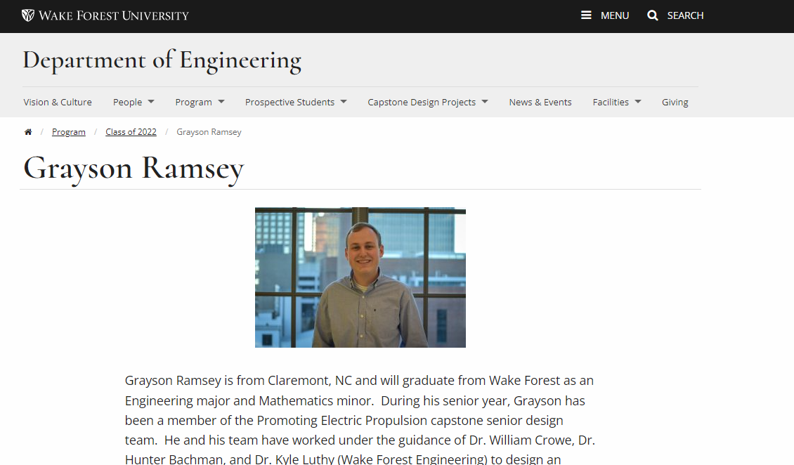 Wake Forsest engineering news